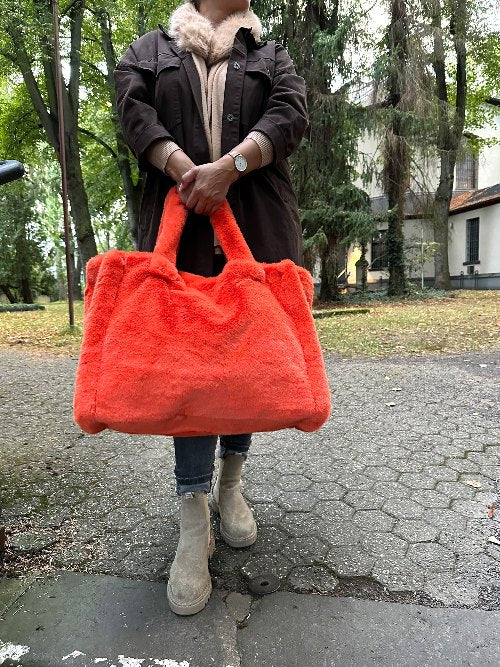 Kunstfell Tasche Orange XXL online kaufen – Trendecke