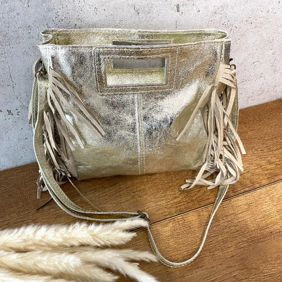 Fransentasche metallic gold – Trendecke