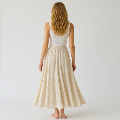 Baumwollrock Lang Damen (Beige)