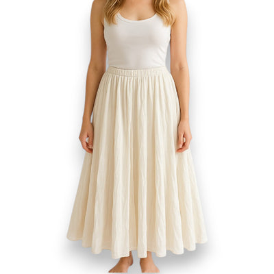Baumwollrock Lang Damen (Beige)