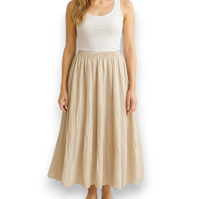 Baumwollrock Lang Damen (Taupe)