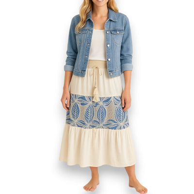 Boho Rock mit Stickerei 