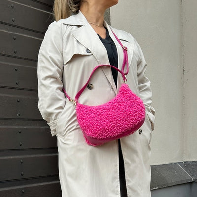 Crossbody Bag Fell Halbmond Pink