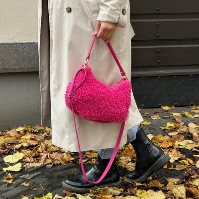 Crossbody Bag Fell Halbmond Pink