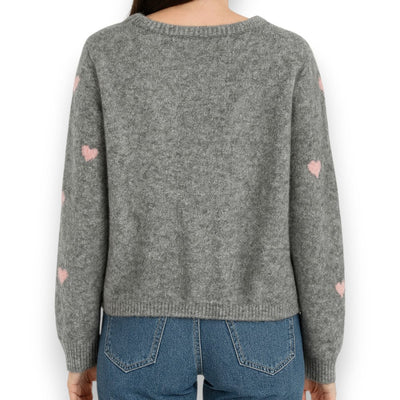 Damen Cardigan mit Herzen (dunkelgrau)