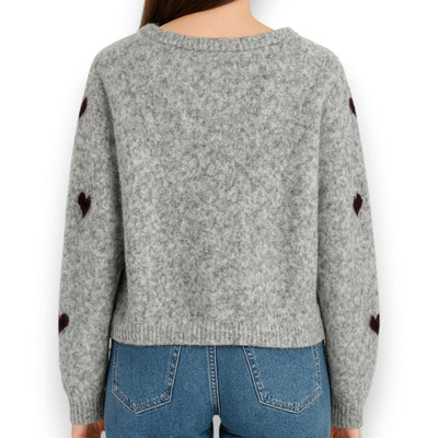 Damen Cardigan mit Herzen (hellgrau)