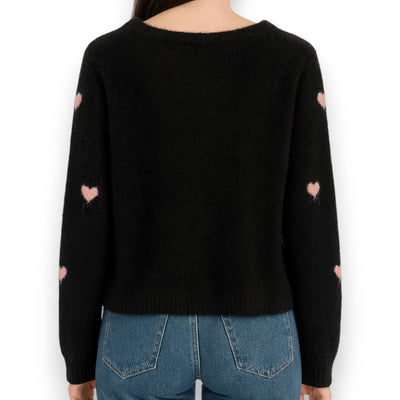 Damen Cardigan mit Herzen (olivgrün)