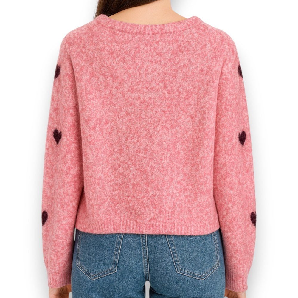 Damen Cardigan mit Herzen (rosa)