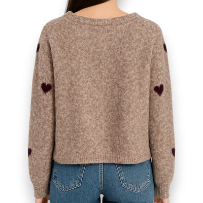 Damen Cardigan mit Herzen (taupe)