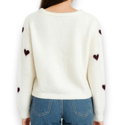 Damen Cardigan mit Herzen (weiß)