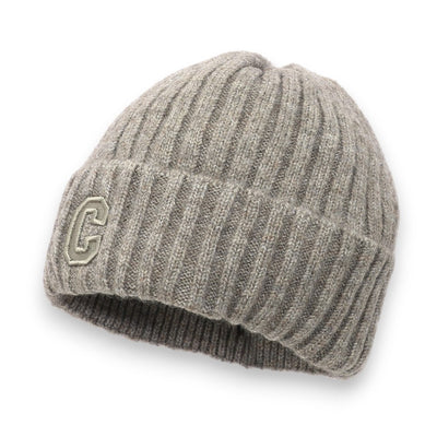 Damen Mütze mit Buchstabe C taupe