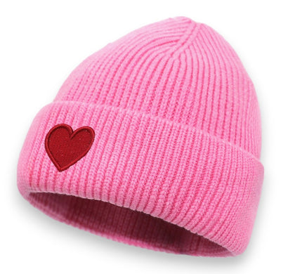 Damen Mütze mit Herz fuchsia