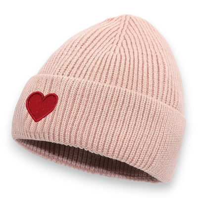 Damen Mütze mit Herz rosa