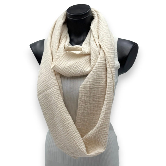 Musselin Loop Schal (Beige)