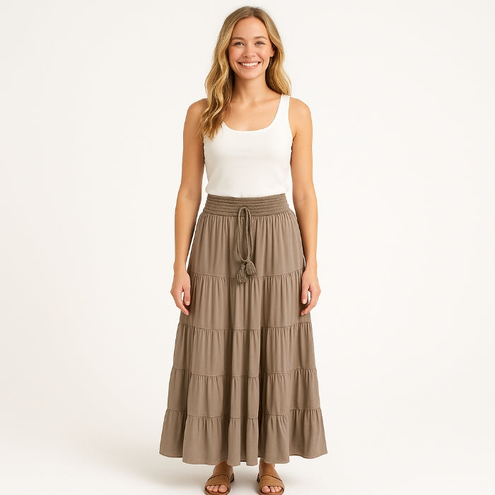 Damen Sommerrock (Taupe)