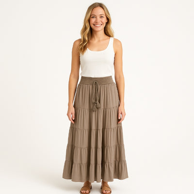 Damen Sommerrock (Taupe)