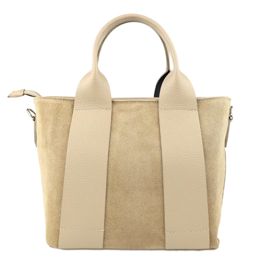 Damen Shopper Schultertasche aus Leder (Beige)