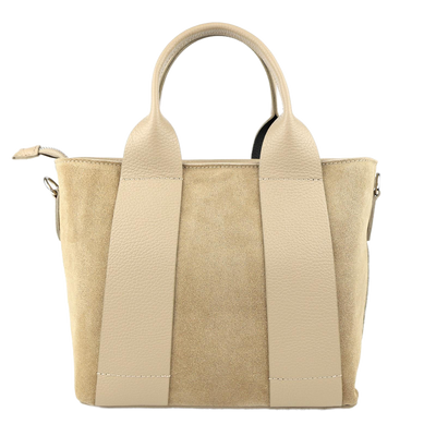 Damen Shopper Schultertasche aus Leder (Beige)