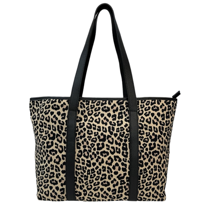 Shopper Einkaufstasche Leopardenmuster (Schwarz)