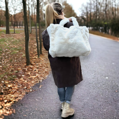 Kunstfell Tasche Creme XXL