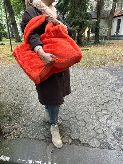 Kunstfell Tasche Orange XXL