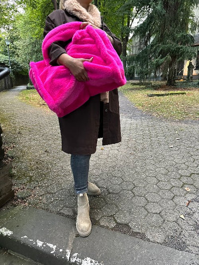 Kunstfell Tasche pink XXL