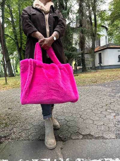 Kunstfell Tasche pink XXL