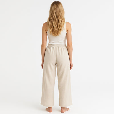 Lange Musselin Hose Damen (Beige)