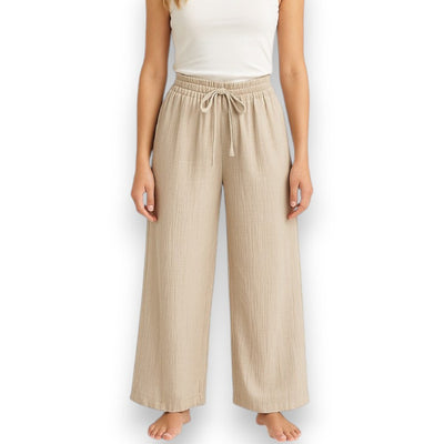 Lange Musselin Hose Damen (Beige)