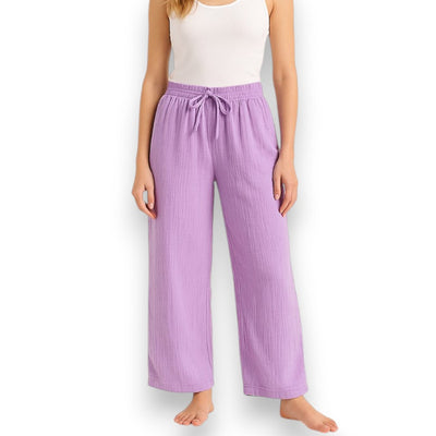 Lange Musselin Hose Damen (Lila)