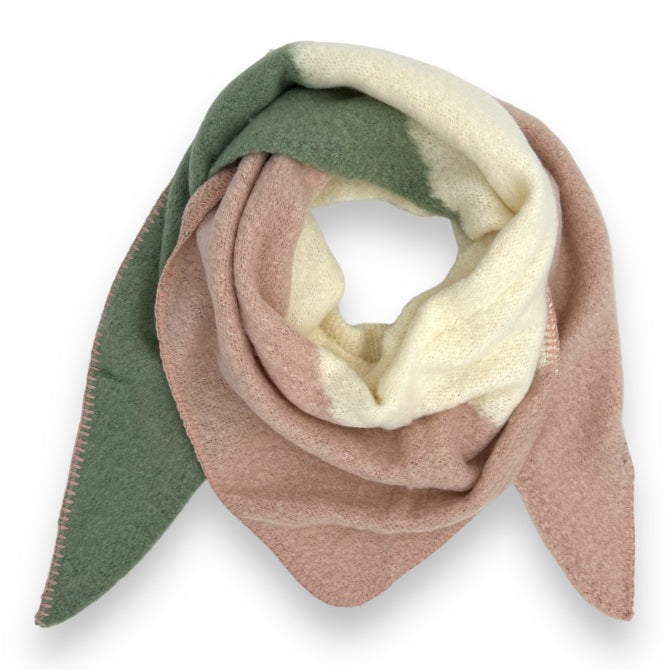 Mehrfarbiger Schal (Beige-Rosa-Mintgrün)