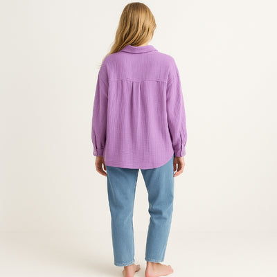Musselin Bluse Damen (Lila)
