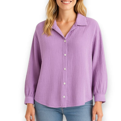 Musselin Bluse Damen (Lila)