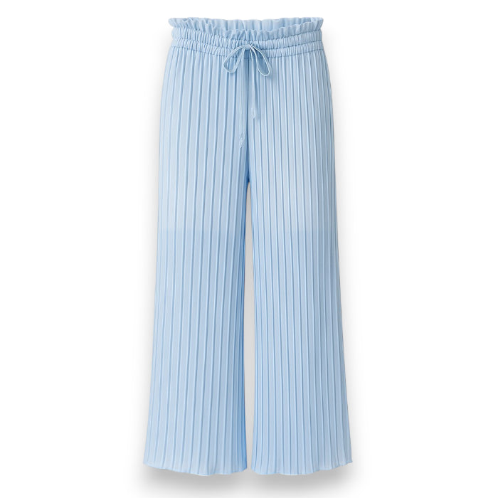 Plissee Hose Damen lang (Hellblau)