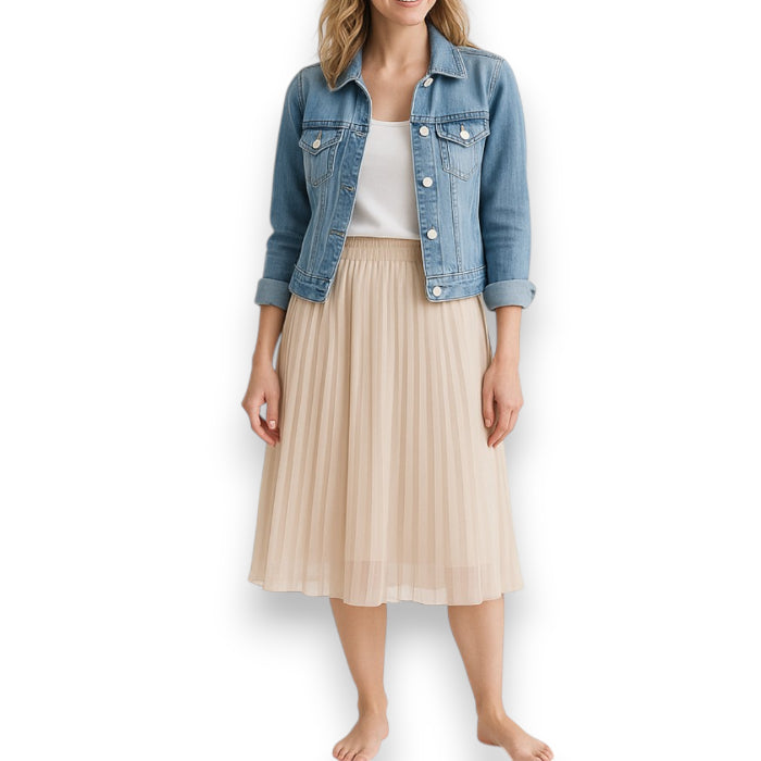 Plissee Rock knielang (Beige)