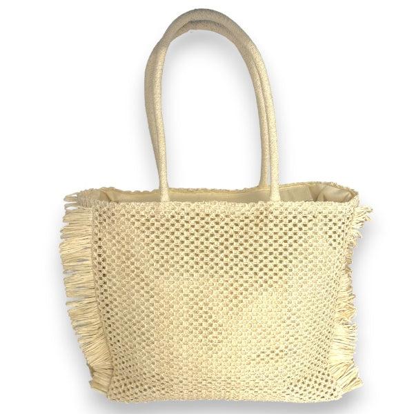 Strandtasche Papierstroh Beige