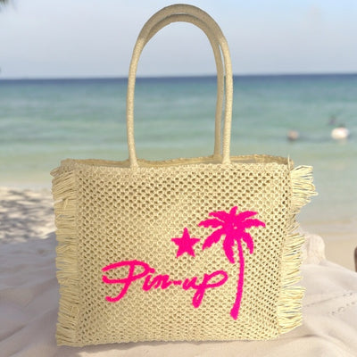 Strandtasche Papierstroh Beige