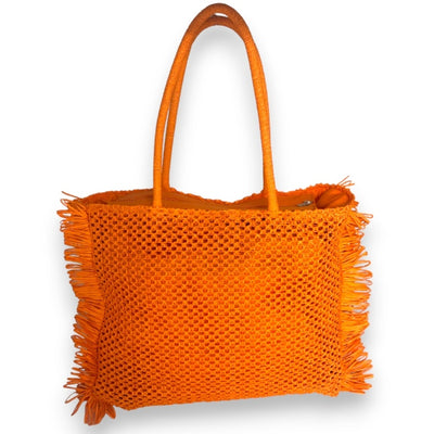 Strandtasche Papierstroh Orange