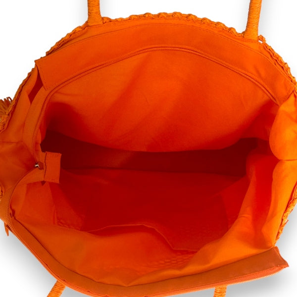 Strandtasche Papierstroh Orange