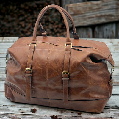 Weekender Reisetasche für Herren im Vintage Style (Braun)