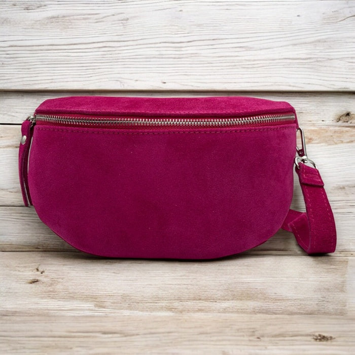 Wildleder Bauchtasche Fuchsia