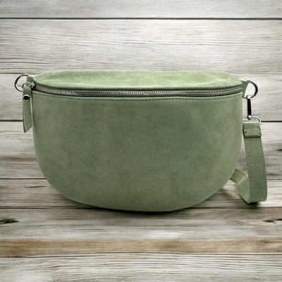 Wildleder Bauchtasche Mintgrün