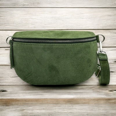 Wildleder Bauchtasche Olivgrün