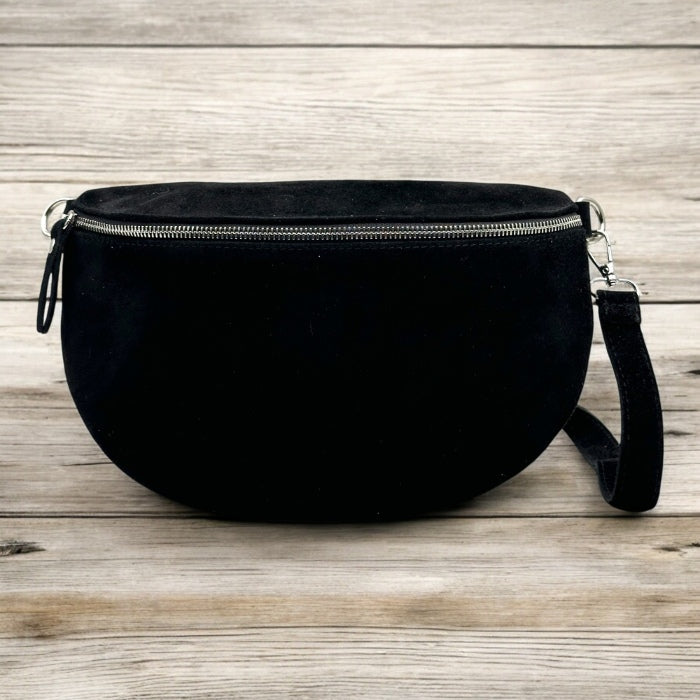 Wildleder Bauchtasche Schwarz