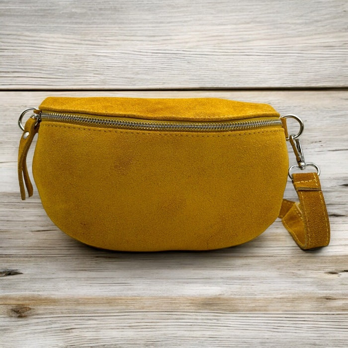 Wildleder Bauchtasche Senfgelb