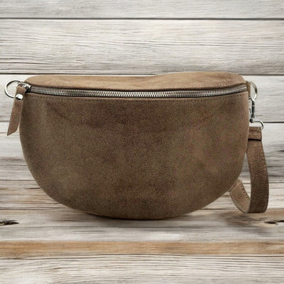 Wildleder Bauchtasche Taupe