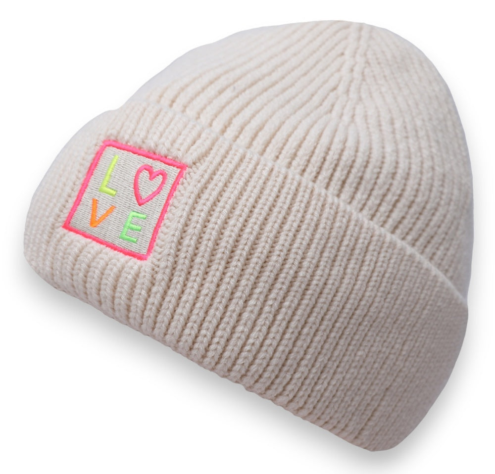Wintermütze Damen LOVE beige