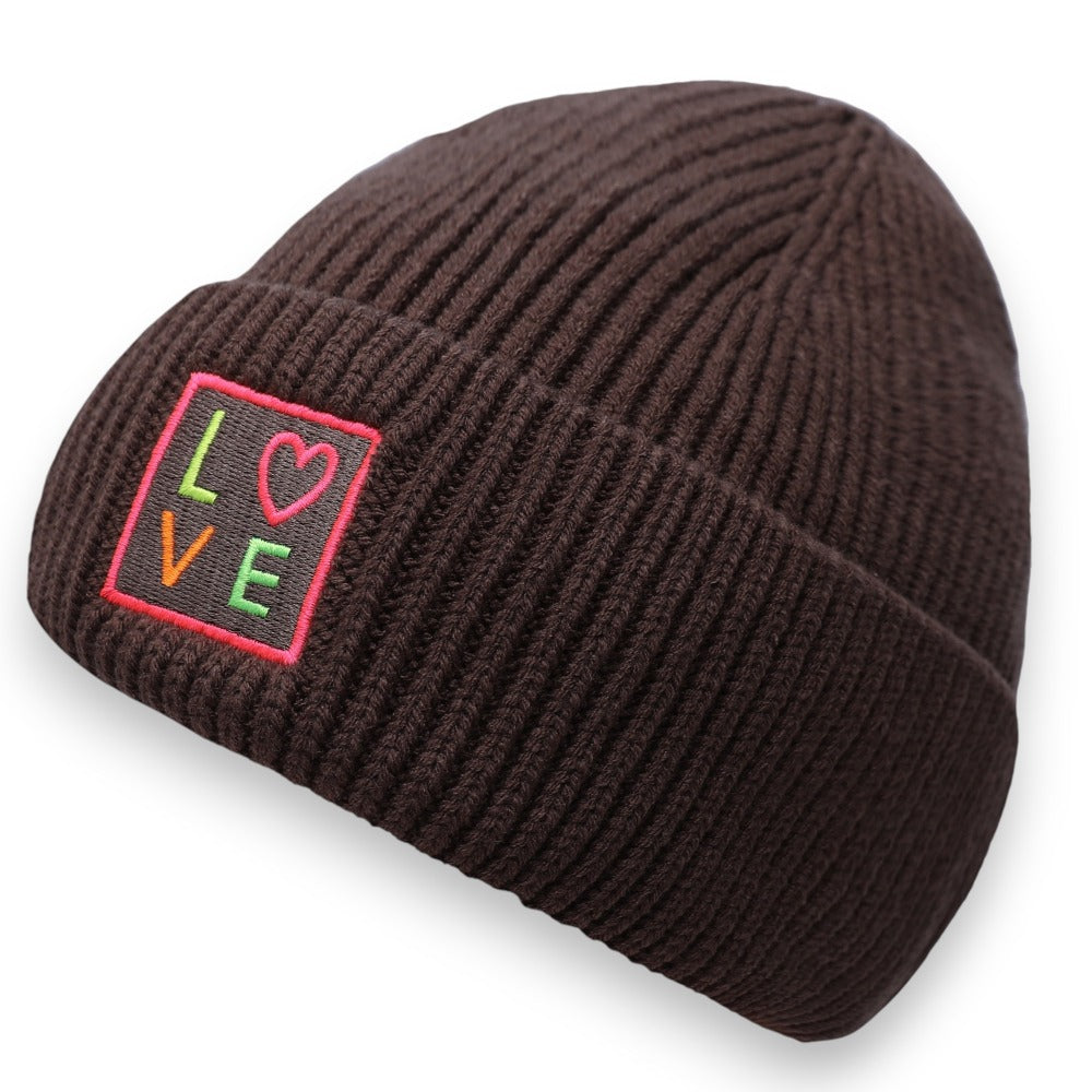 Wintermütze Damen LOVE braun