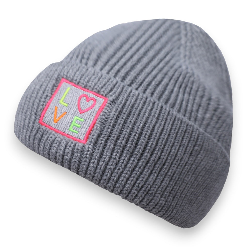 Wintermütze Damen LOVE grau