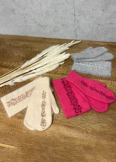 Stirnband und Handschuhe fuchsia